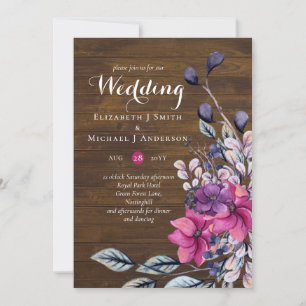 Rustikale Fuchsia Floral Woodland Wedding