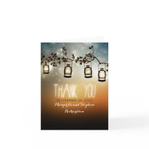 rustikale Gartenleuchten Hochzeit danke Karten