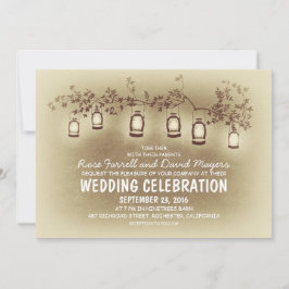 Rustikale Gartenleuchten - Laternen Hochzeitsfeier Einladung