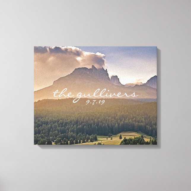 Rustikale Gästebuchalternative Leinwanddruck (Vorderseite)