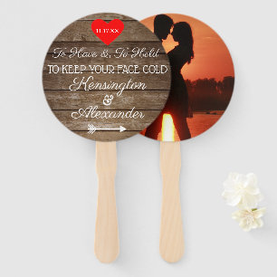 Rustikale Gastfreundschaft Wedding Fan Fächer