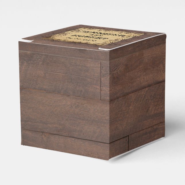 Rustikale Gastgeschenk Hochzeit für Stallholz Geschenkschachtel (Vorderseite)