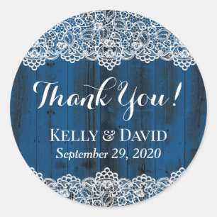 Rustikale Gastgeschenk Hochzeit Weißer Spitzen Runder Aufkleber