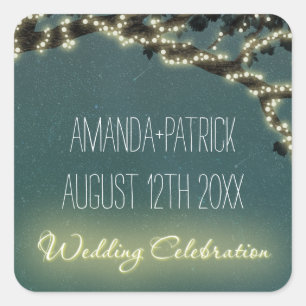 Rustikale Gastgeschenke Hochzeiten-Siegel der verz Quadratischer Aufkleber