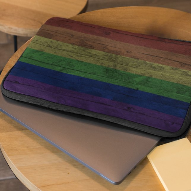 Rustikale Gay Pride-Rainbow-Flagge Laptopschutzhülle (Von Creator hochgeladen)