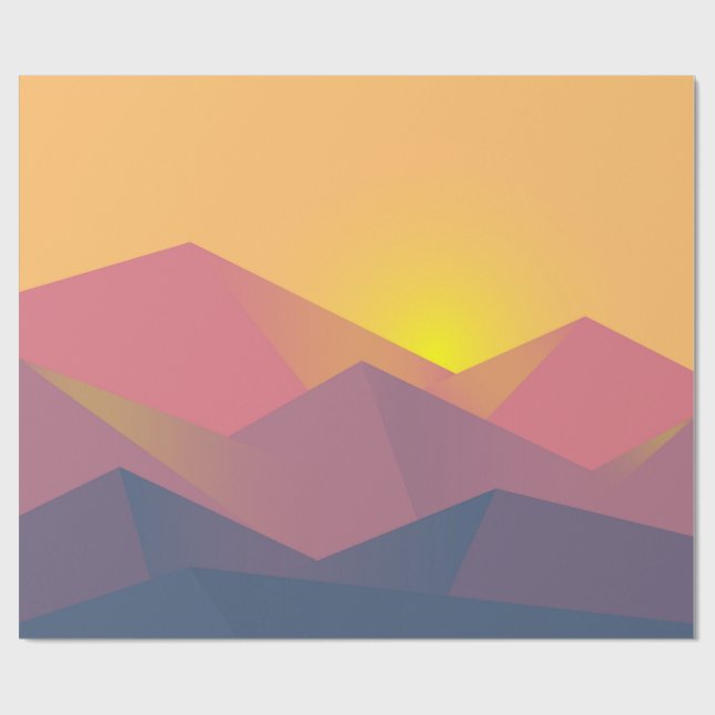 Rustikale Gebirge Geometrisch Minimalistisch Geschenkpapier (Flach)