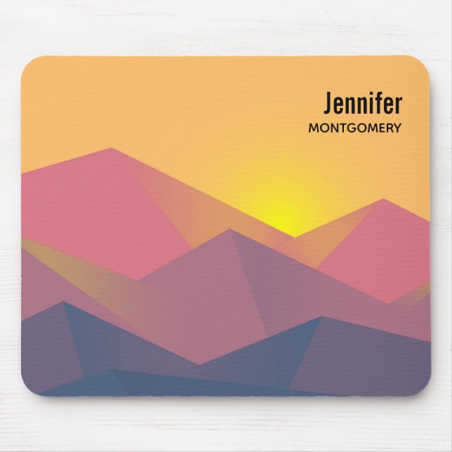 Rustikale Gebirge Geometrisch Minimalistisch Mousepad (Vorne)