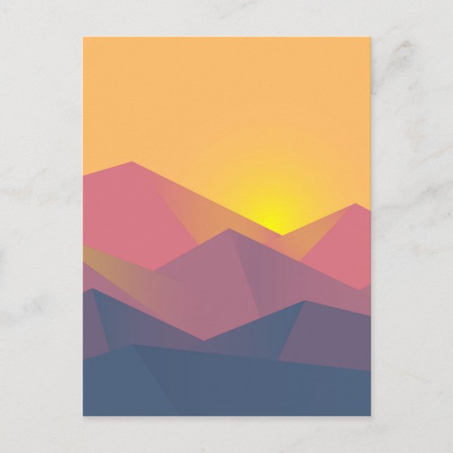 Rustikale Gebirge Geometrisch Minimalistisch Postkarte (Vorderseite)