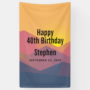 Rustikale Gebirge Geometrische Minimalistische Geb Banner