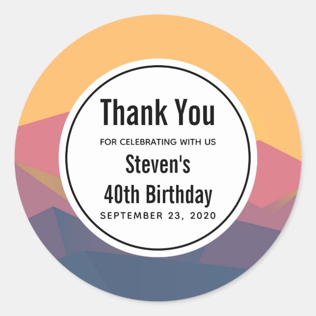 Rustikale Gebirge Geometrische Minimalistische Geb Runder Aufkleber (Vorderseite)