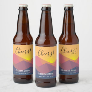 Rustikale Gebirge Geometrische Minimalistische Hoc Bierflaschenetikett