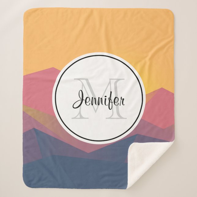 Rustikale Gebirge Geometrische Minimalistische Mon Sherpadecke (Vorderseite)