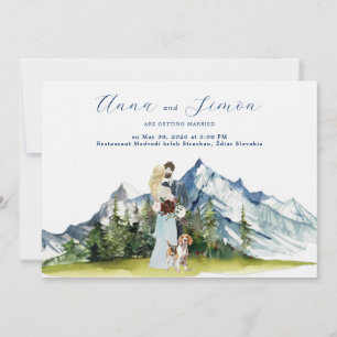 Rustikale Gebirgs-Hochzeit-Illustration Einladung
