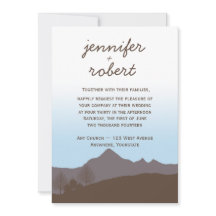 Rustikale GebirgsAquarell-Hochzeits-Einladung