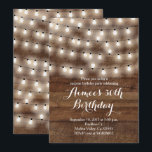 Rustikale Geburtstagseinladung Einladung<br><div class="desc">Rustikale Geburtstagseinladung,  vervollkommnen für Überraschungsgeburtstags-Party. Sehr rustikal mit hölzernem Hintergrund und Schnurlicht.</div>