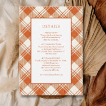 Rustikale, gedämpfte orangefarbene Karo-Gingham-Ho