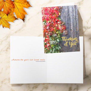 Rustikale Gedanken an Dich Bunte Herbstblätter Ben Karte