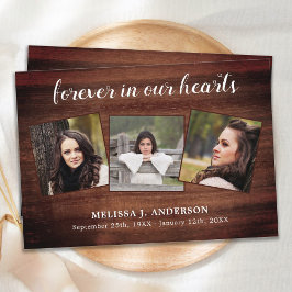 Rustikale Gedenkfeier Beileid Beerdigung FotoColla Dankeskarte