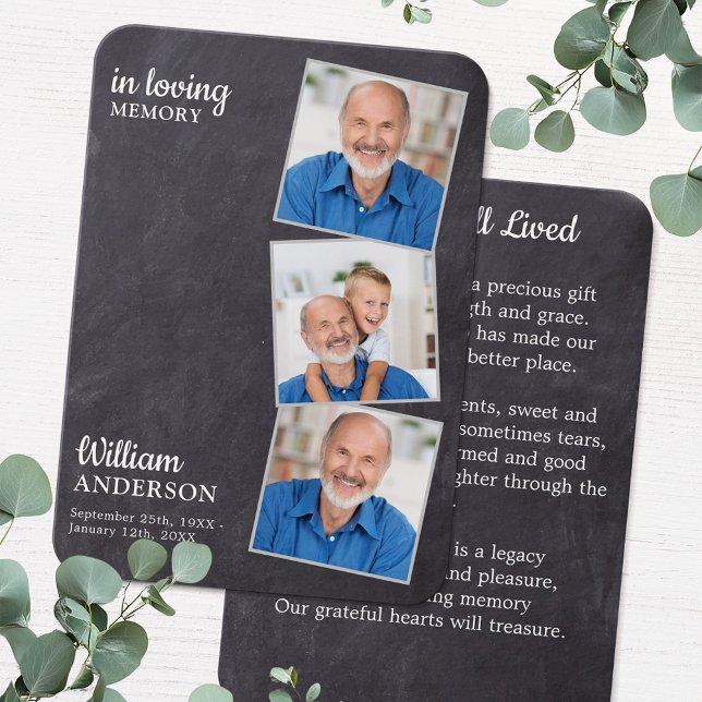 Rustikale Gedenkkarte 3 Foto Seidenbeerenkkarte (Von Creator hochgeladen)