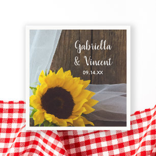 Rustikale Gelbblüte und Brauerei Serviette