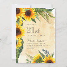 Rustikale Gelbblüten 21. Geburtstag