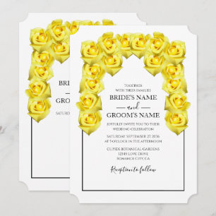 Rustikale Gelbe Rosen Hochzeitseinladungen Einladung