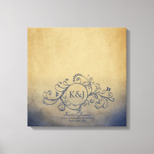 Rustikale Gelbe und Graue Bohemische Gästebuch-Lei Leinwanddruck