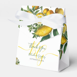 Rustikale gelbe Zitrone und Blattgrün-Hochzeit Geschenkschachtel