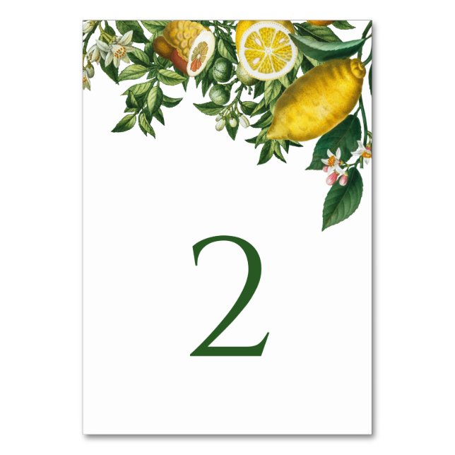 Rustikale Gelblamelle und Blattgrün Tischnummer (Vorderseite)