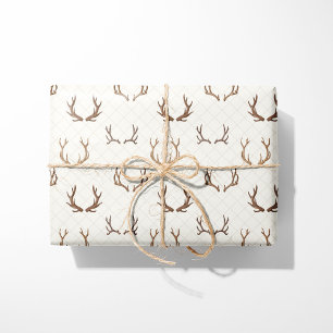 Rustikale, gemütliche Kabine Antler Geschenkpapier