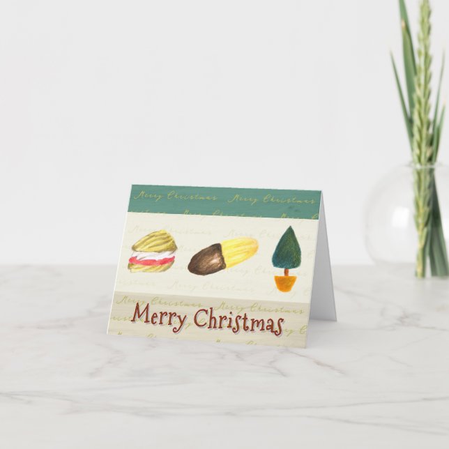 Rustikale gemütliche Kekse Weihnachten gefaltet (Vorderseite)