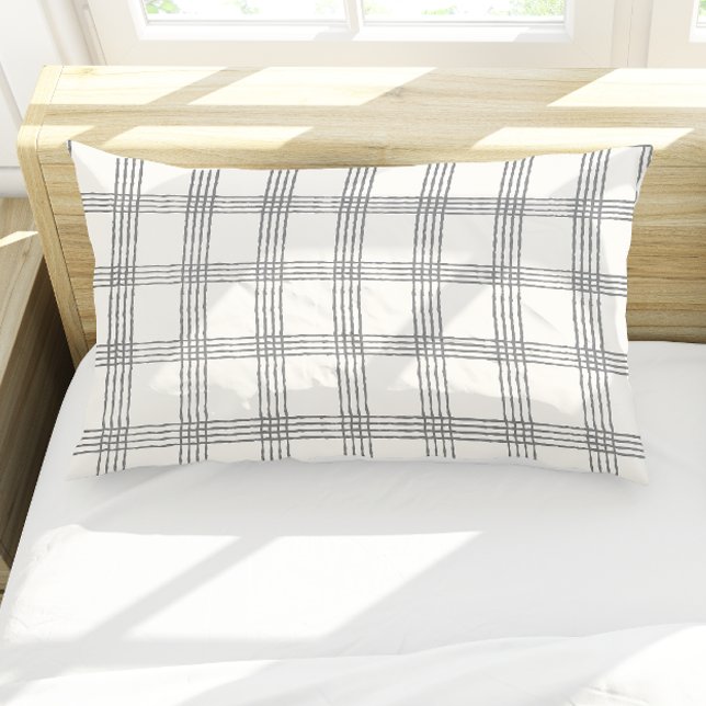 Rustikale Geometrie Moderne Minimalistische Karier Kissenbezug (Rustic Geometric Modern Minimalist Plaid Pillow Case)