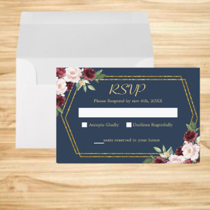 Rustikale, geometrische, handgeschriebene Skriptei RSVP Karte