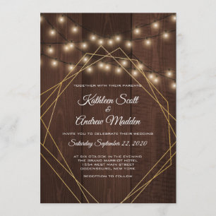 Rustikale geometrische Hochzeitseinladung Einladung