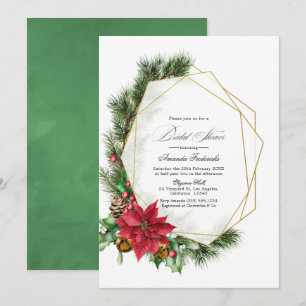 Rustikale geometrische Weihnachtsstern-Hochzeitsdu Einladung