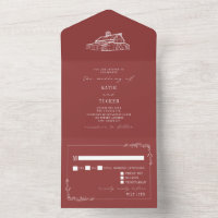 Rustikale, gepeitschte Red Farm Wedding RSVP