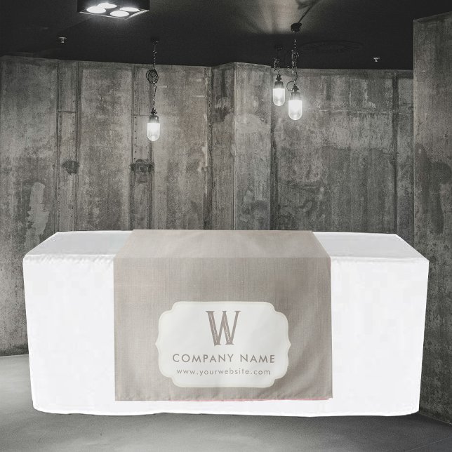 Rustikale Geschäftstisch-Läufer-Banner Beige Leine Wandteppich (Rustic Business Table Runner Banner Beige Linen Tapestry)