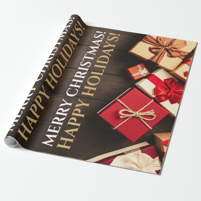 Rustikale Geschenkboxen, Weihnachten Geschenkpapier (Ungerollt)