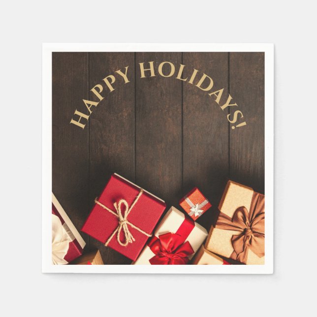 Rustikale Geschenkboxen, Weihnachten Serviette (Vorderseite)