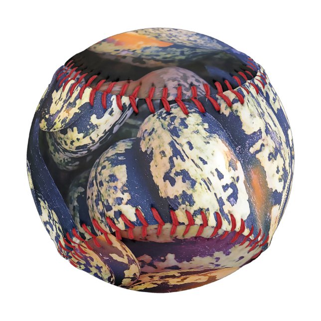 Rustikale gestreifte Kürbisse Baseball (Vorderseite)
