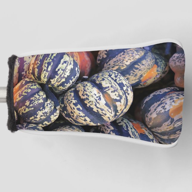 Rustikale gestreifte Kürbisse Golf Headcover (Vorderseite)