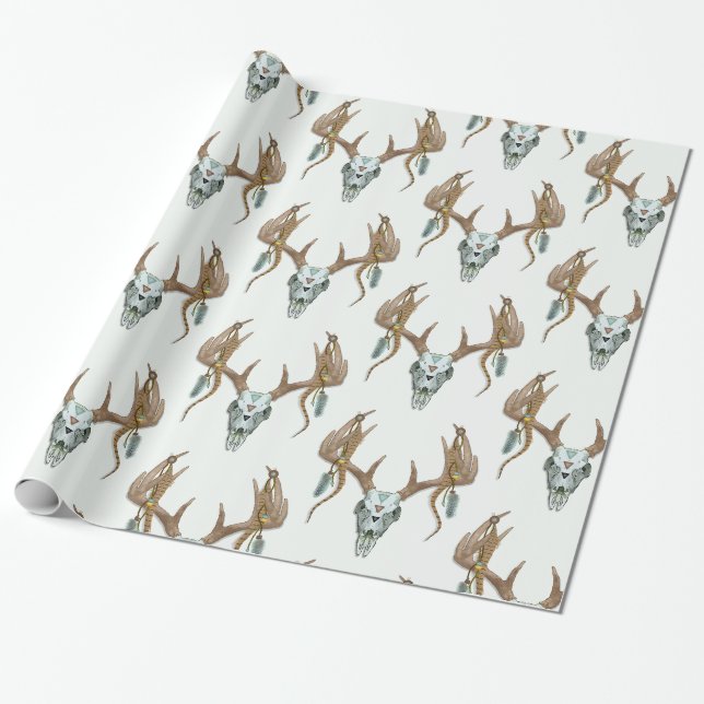 Rustikale Geweihe Native American Geschenkpapier (Ungerollt)
