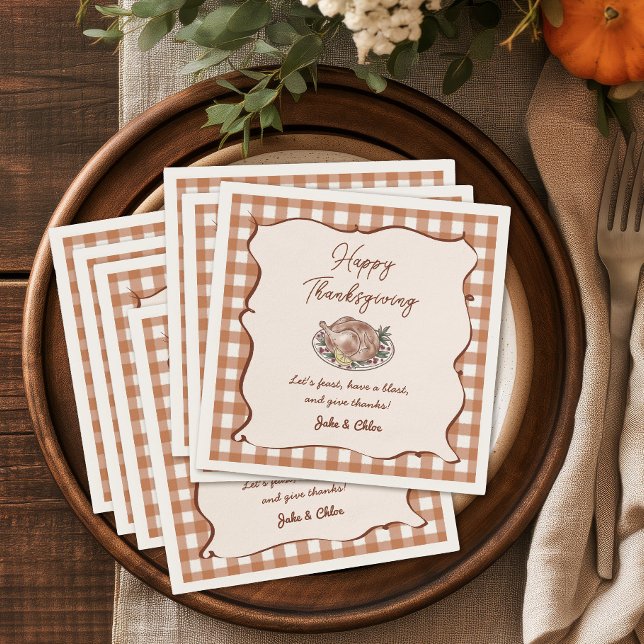 Rustikale Gingham-Dankfest-Dinner Serviette (Von Creator hochgeladen)