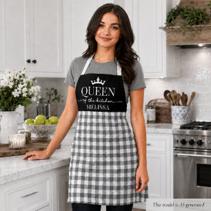 Rustikale Gingham Queen of the Kitchen Schürze