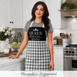 Rustikale Gingham Queen of the Kitchen Schürze