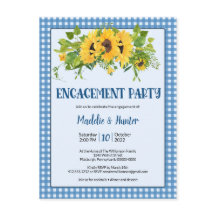 Rustikale Gingham & Sunflowers Engagement Party
