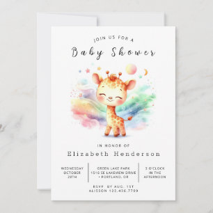 Rustikale Giraffe Babydusche Einladung