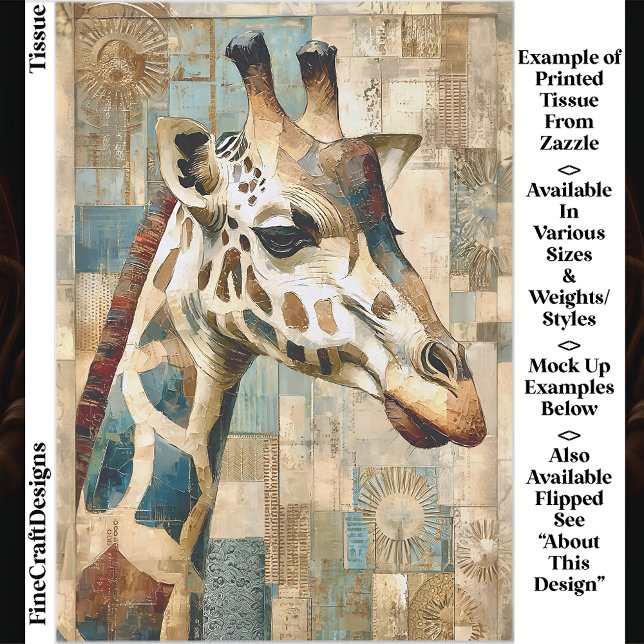 Rustikale Giraffen-Patchwork-Hintergrund EB6R Deco Seidenpapier (Von Creator hochgeladen)