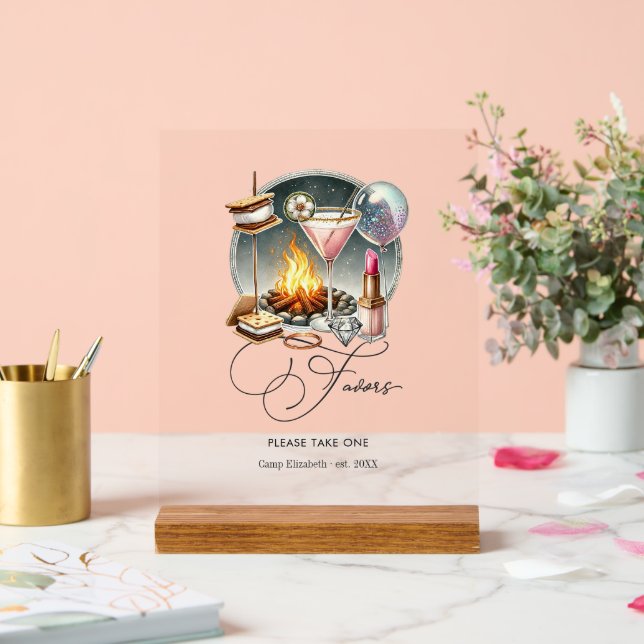 Rustikale Glam Chic Camp Bride Favoriten Acrylschild (Hochzeit)