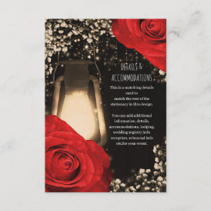 Rustikale Glanzlaterne Helle rote Rosen Hochzeit Begleitkarte